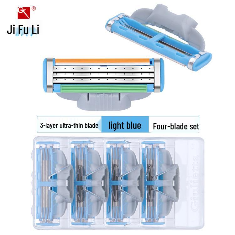 Мужская бритва Gillette с тремя лезвиями и 4 сменными кассетами зелёный/синий
Мужская бритва Gillette с тремя лезвиями и 4 сменными кассетами зелёный/синий
