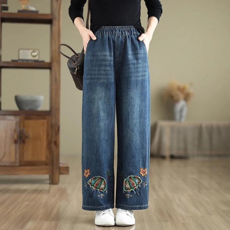 Jeans for Women Summer Lined Embroidery Elastic High Waist Long Trousers Casual Wide Leg Pants XXL
Jeans for Women Summer Lined Embroidery Elastic High Waist Long Trousers Casual Wide Leg Pants XXL
