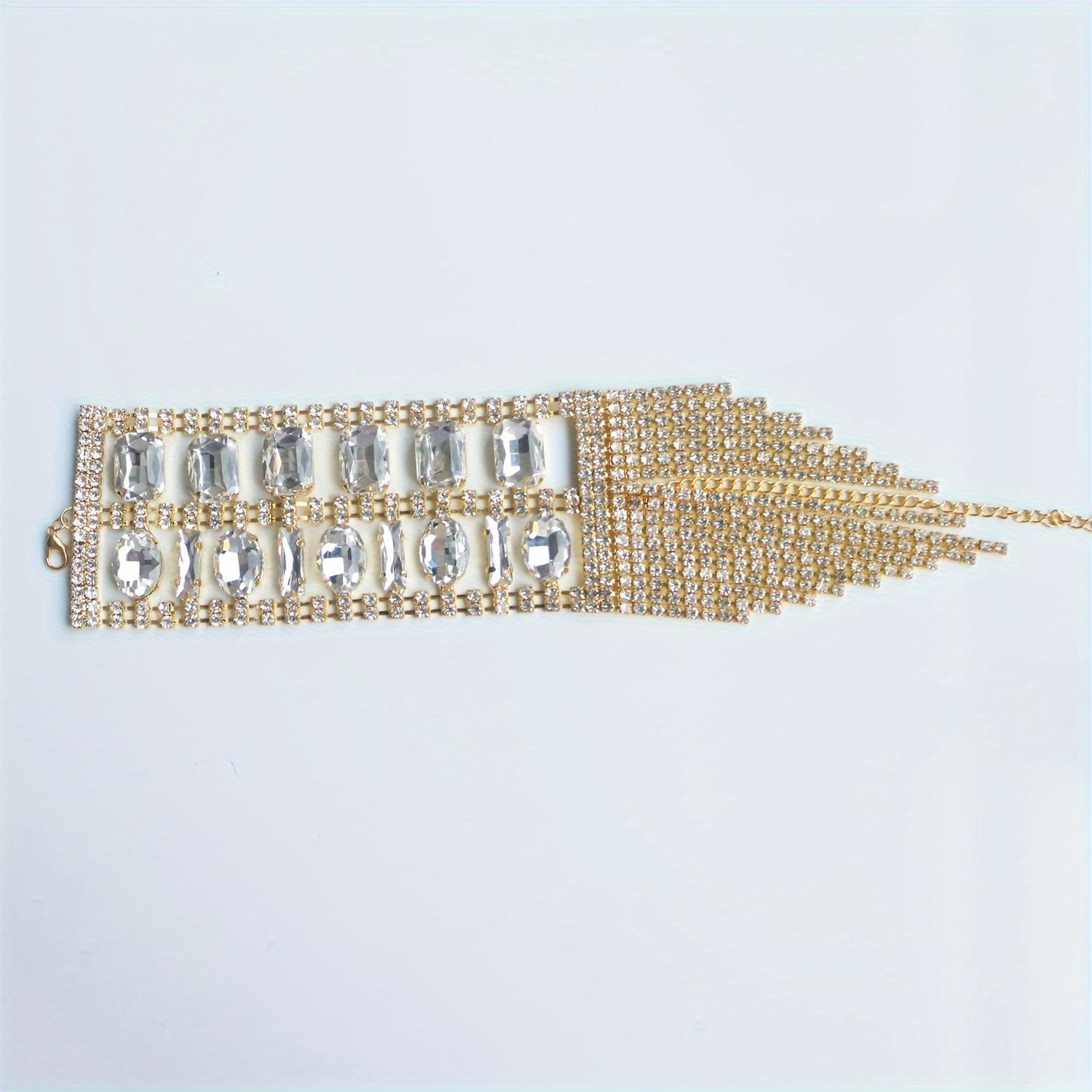 1Pc European And American Trend Long Fringed Bracelet, Fashionable And Exquisite Temperament Banquet Party Rhinestone Bracelet Accessories Women
1Pc European And American Trend Long Fringed Bracelet, Fashionable And Exquisite Temperament Banquet Party Rhinestone Bracelet Accessories Women