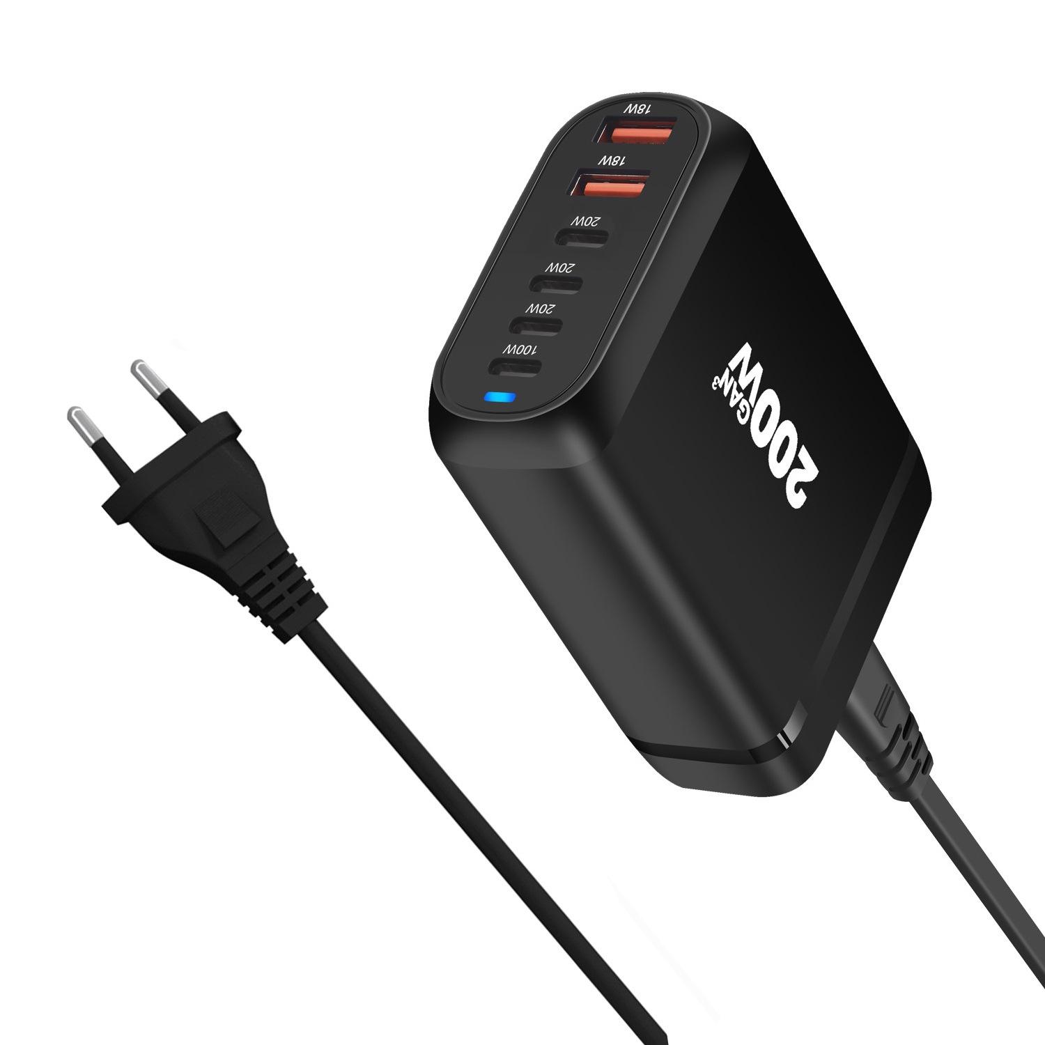 200W Multi-Port USB-PD Fast Charger for Laptops, Phones, Computers
200W Multi-Port USB-PD Fast Charger for Laptops, Phones, Computers
