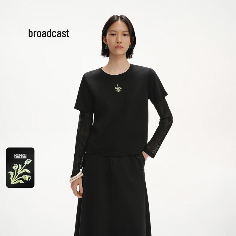 Women s Mesh Sleeve Faux Two-Piece Long Sleeve T-Shirt L
Women s Mesh Sleeve Faux Two-Piece Long Sleeve T-Shirt L