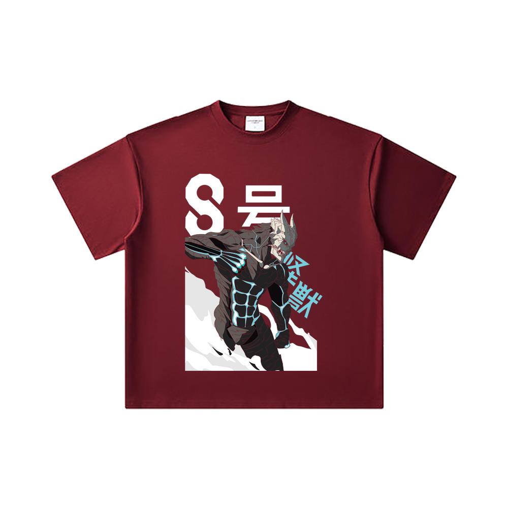 260 GSM Double Yarn 32 Count 100% Cotton Kaiju No 8 V6 Kafka Print Unisex Heavy Cotton T Shirt 2XL вина червоного кольору
260 GSM Double Yarn 32 Count 100% Cotton Kaiju No 8 V6 Kafka Print Unisex Heavy Cotton T Shirt 2XL вина червоного кольору