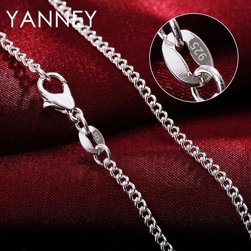 925 sterling silver Necklace For Woman 2MM 16-30 Inches Side Link Chain Necklace Fashion Wedding Gift Charm Jewelry Wholesale 40cm
925 sterling silver Necklace For Woman 2MM 16-30 Inches Side Link Chain Necklace Fashion Wedding Gift Charm Jewelry Wholesale 40cm