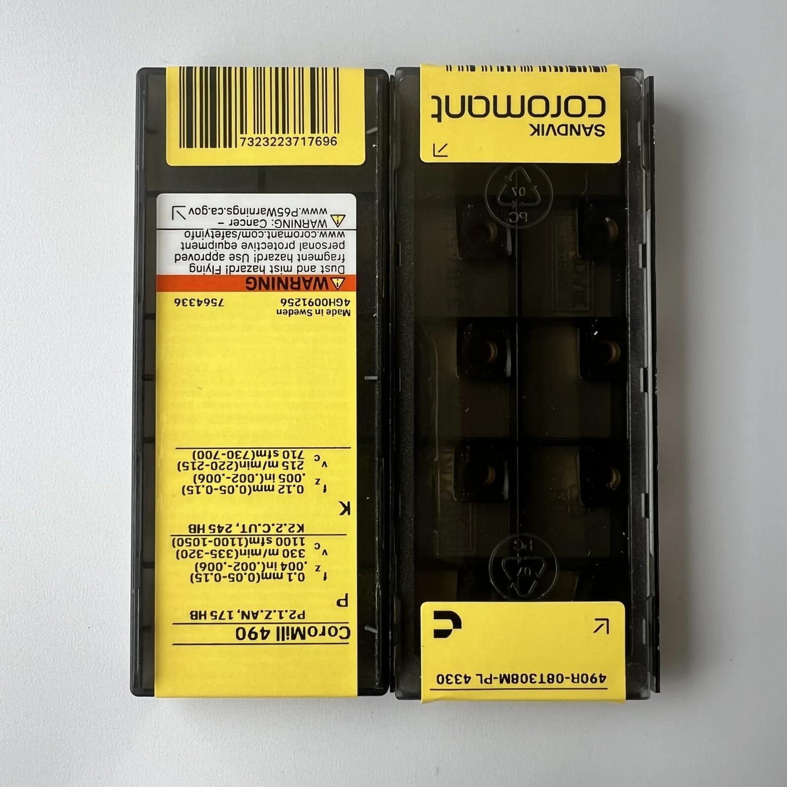 Original Sandvik / 490R-08T308M-PL 4330 CNC lathe carbide blade tool 10 Pcs
Original Sandvik / 490R-08T308M-PL 4330 CNC lathe carbide blade tool 10 Pcs