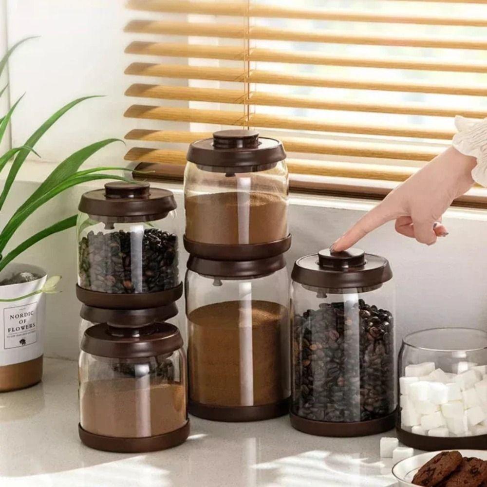 Press-type Beans Storage Container Glass Food Storage Box Coffee Storage Jar Rice 900ml
Press-type Beans Storage Container Glass Food Storage Box Coffee Storage Jar Rice 900ml