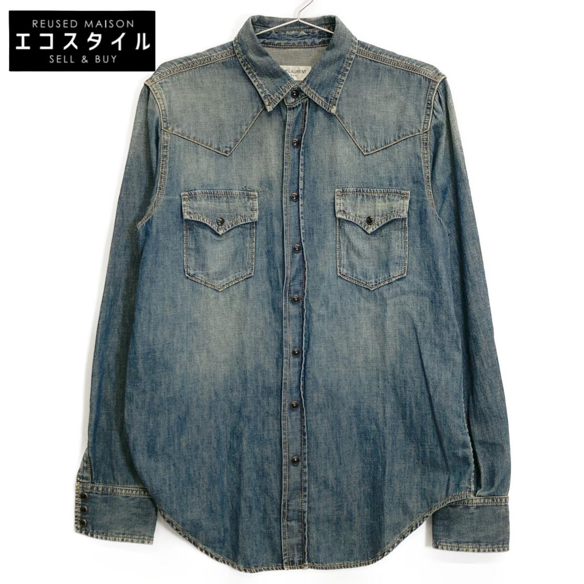 SAINT LAURENT PARIS EDITORIAL Indigo 597059 Long Sleeve Denim Shirt tops S IndigoUsed
SAINT LAURENT PARIS EDITORIAL Indigo 597059 Long Sleeve Denim Shirt tops S IndigoUsed
