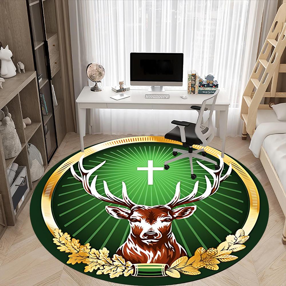 1PC Jaegermeister Office Round Rug, Non-slip, Soft and Durable Office Rug for Interior Decoration, Perfect for Office, Beautiful Decoration 100cm
1PC Jaegermeister Office Round Rug, Non-slip, Soft and Durable Office Rug for Interior Decoration, Perfect for Office, Beautiful Decoration 100cm