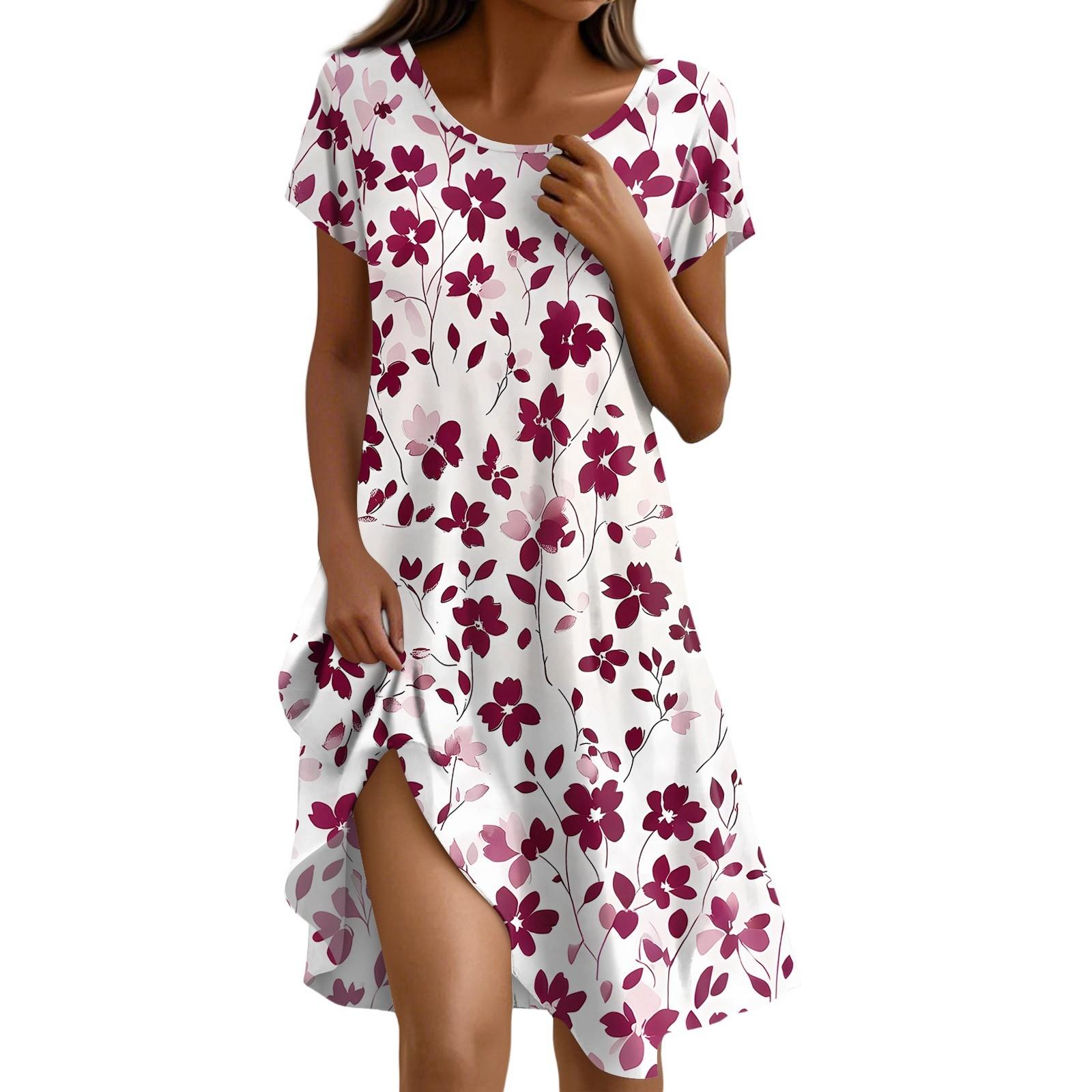 Short Sleeve Boho Dress For Women Casual Loose Fit Sundress Print Round Neck Dress With Pockets M фіолетовий
Short Sleeve Boho Dress For Women Casual Loose Fit Sundress Print Round Neck Dress With Pockets M фіолетовий