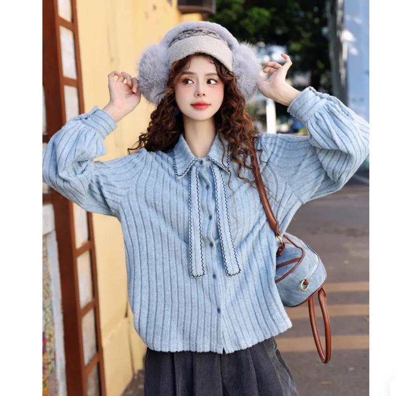 Knitted Shirt Women s New Spring and Autumn Casual Loose Long-sleeved Top S синій
Knitted Shirt Women s New Spring and Autumn Casual Loose Long-sleeved Top S синій