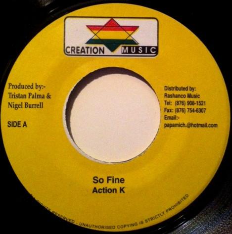 7inch Record ACTION K - So Fine DV001 Creation Star M Jamaica Reggae, Ska & Dub Used
7inch Record ACTION K - So Fine DV001 Creation Star M Jamaica Reggae, Ska & Dub Used