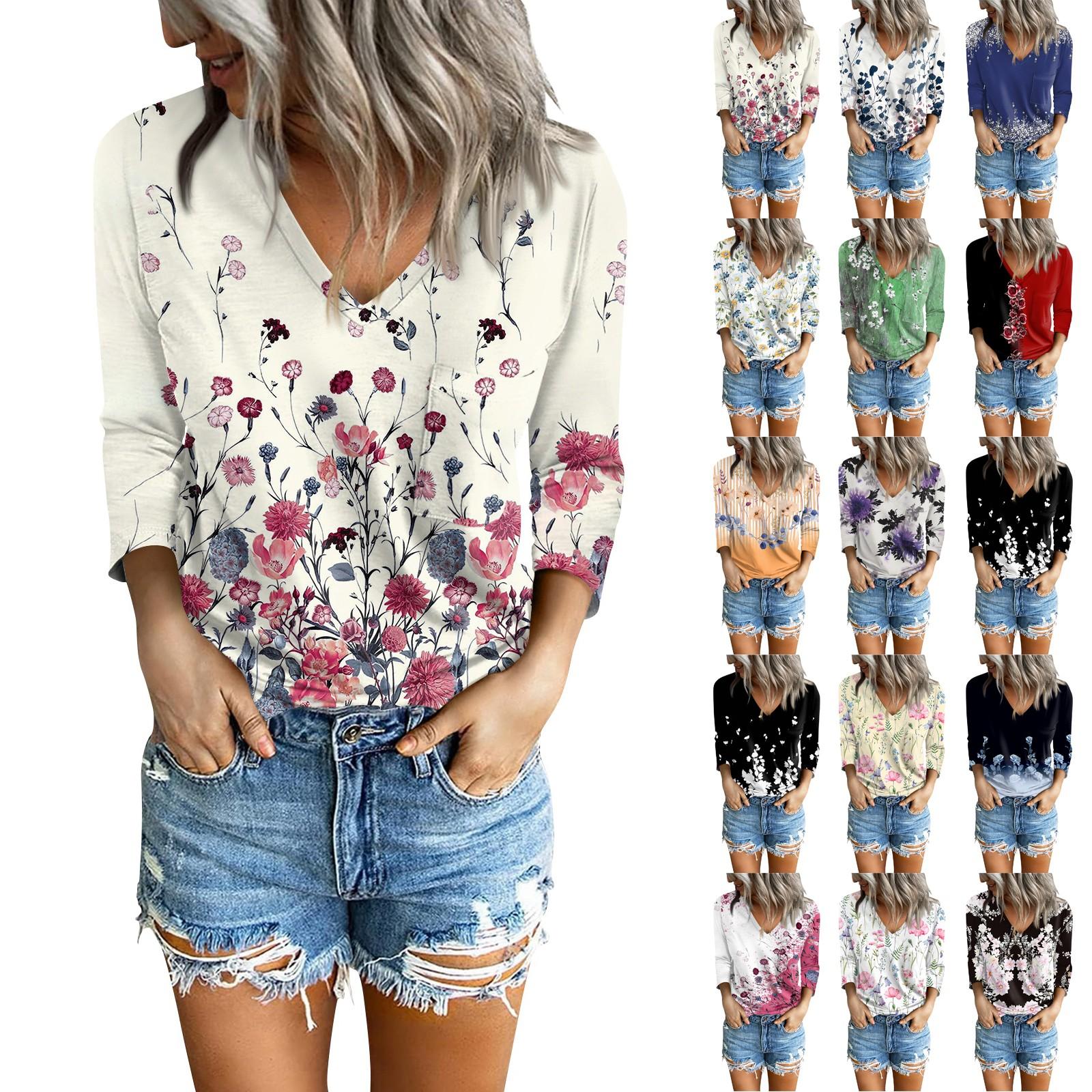 Женские футболки с рукавом 3/4, повседневные базовые топы с v-образным вырезом, футболки с боковыми карманами и разрезом
Женские футболки с рукавом 3/4, повседневные базовые топы с v-образным вырезом, футболки с боковыми карманами и разрезом