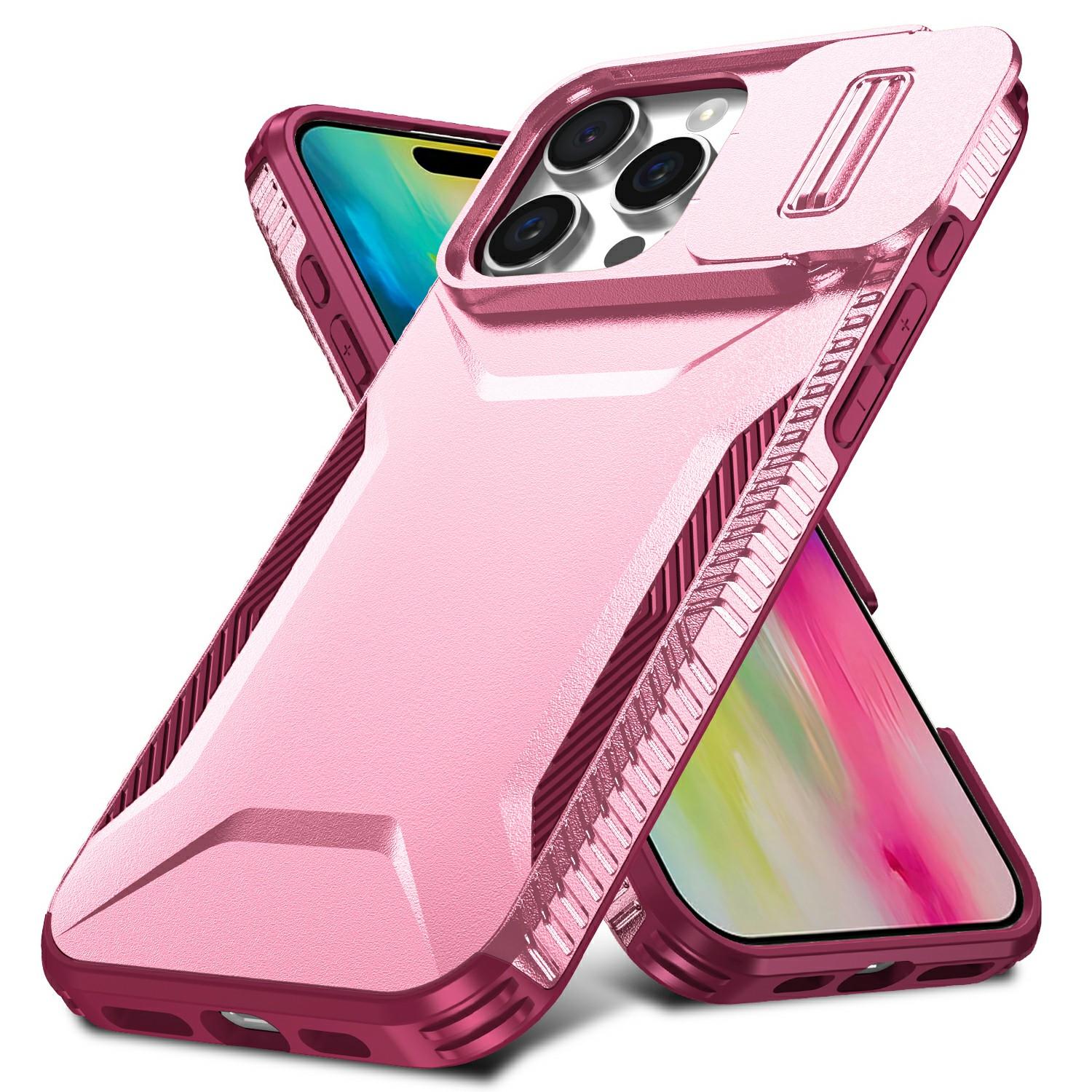 For iPhone 16 Pro Max Case Camshield TPU+PC Phone Cover Non-slip Side Edge Pink+Wine Red
For iPhone 16 Pro Max Case Camshield TPU+PC Phone Cover Non-slip Side Edge Pink+Wine Red