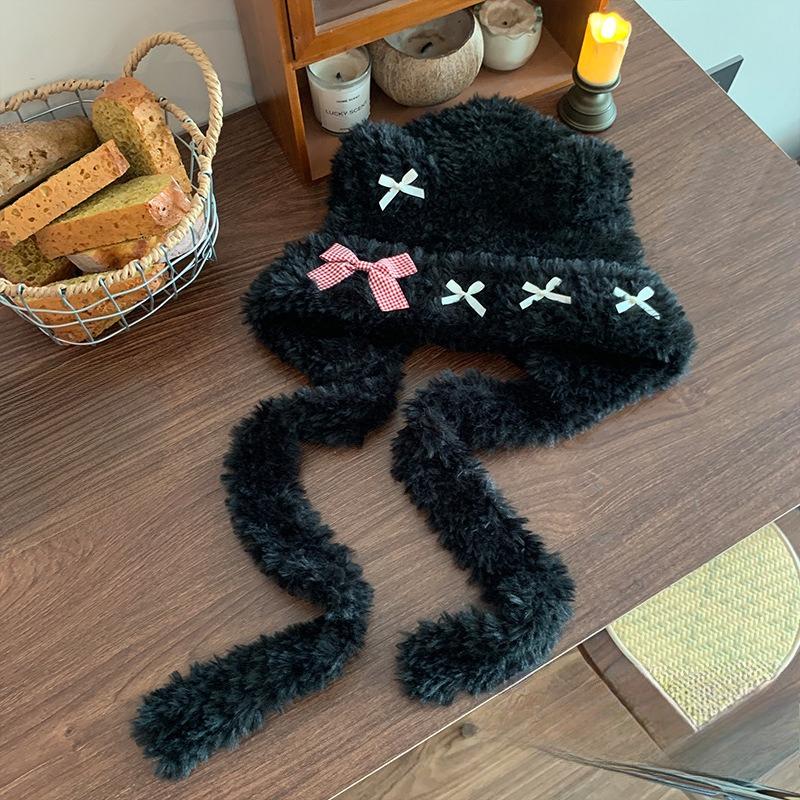 Cute Bear Ears Knitted Hat Women Winter Thickening Warmth Bow Earmuffs Keep Warm Windproof Ear Protection Hat чорний
Cute Bear Ears Knitted Hat Women Winter Thickening Warmth Bow Earmuffs Keep Warm Windproof Ear Protection Hat чорний