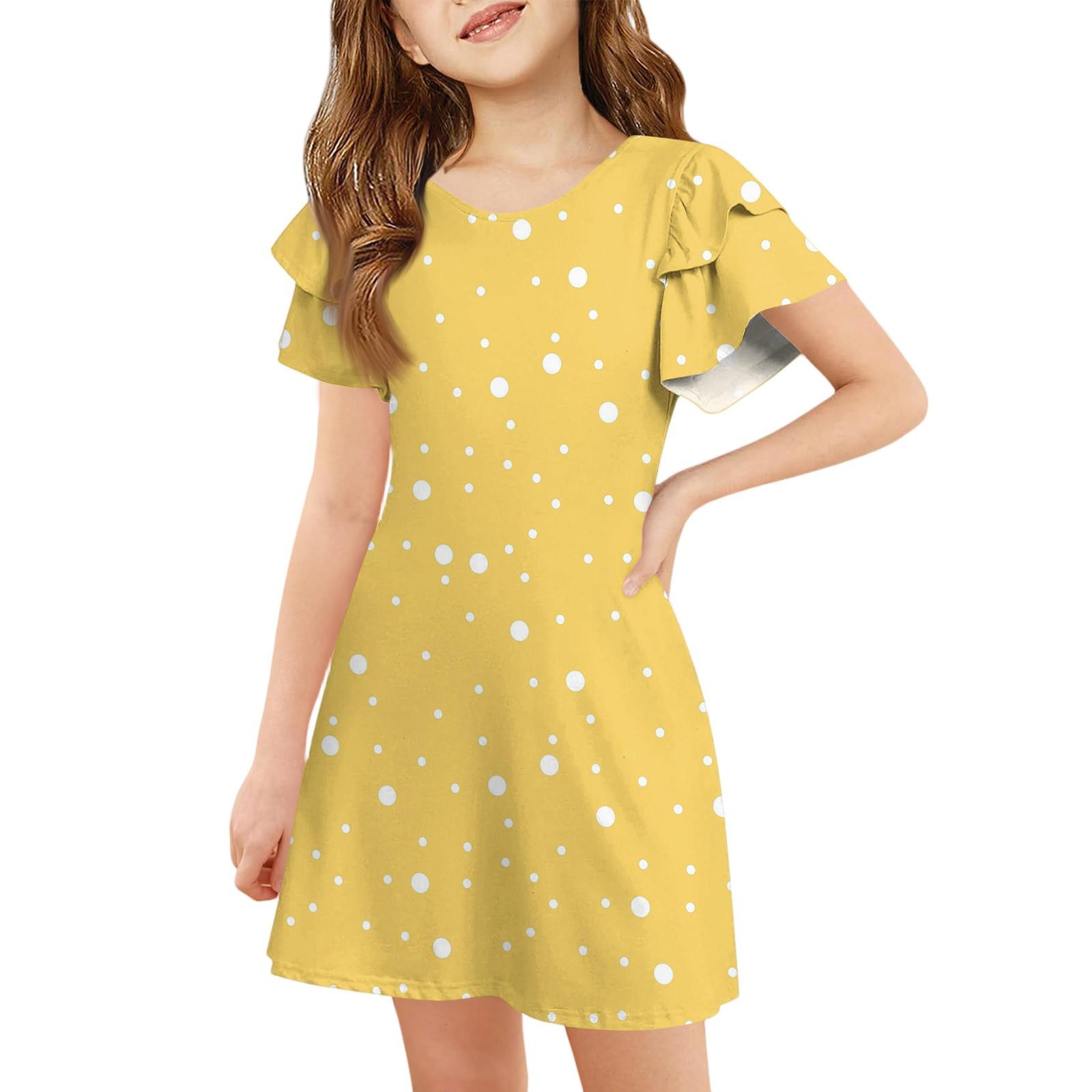 Платье для девочек с рукавами-рюшами - Круглое горло, принтованный сарафан 160 жёлтый
Платье для девочек с рукавами-рюшами - Круглое горло, принтованный сарафан 160 жёлтый