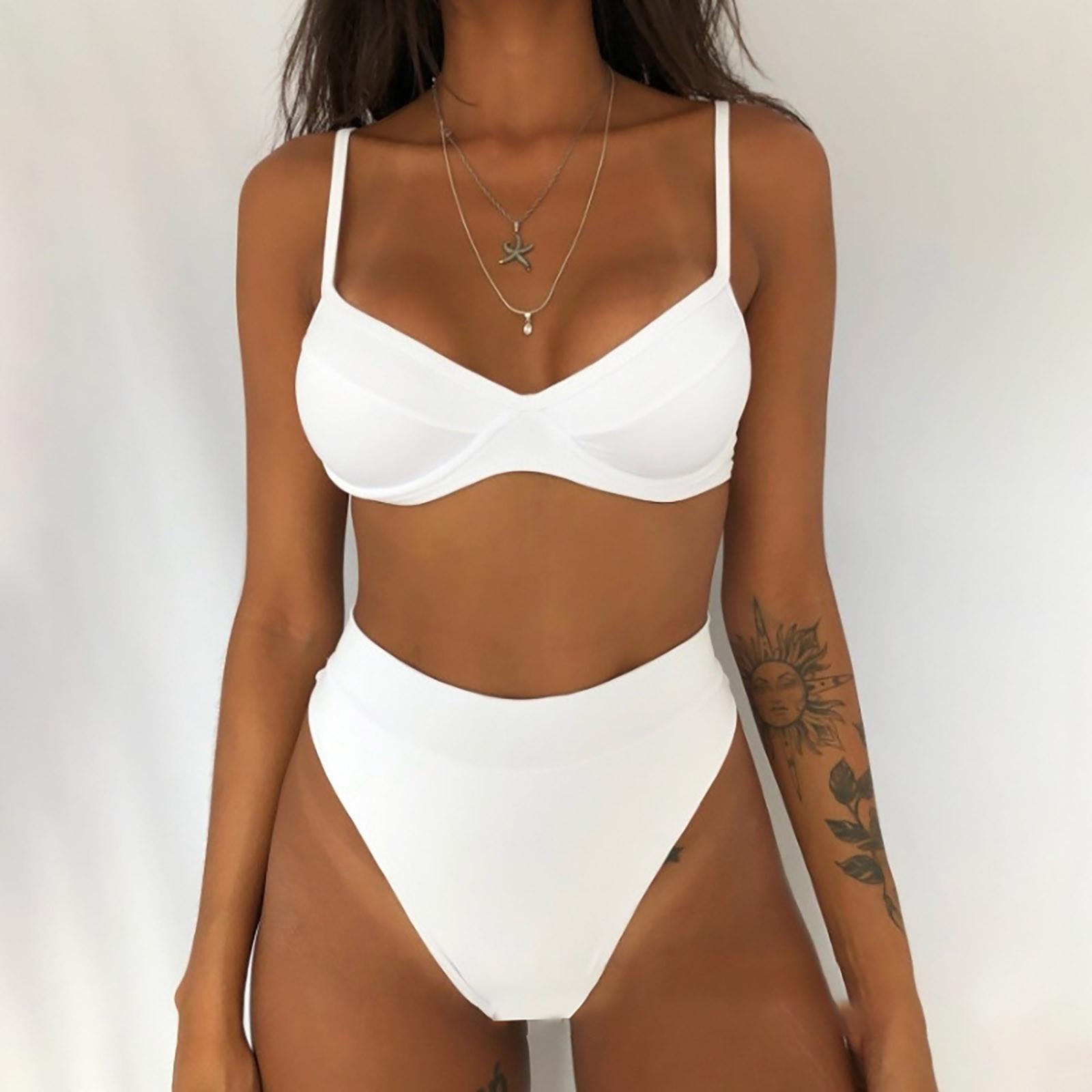 Женская летняя мода, сексуальный однотонный бикини с v-образным вырезом, пляжный купальник XL белый
Женская летняя мода, сексуальный однотонный бикини с v-образным вырезом, пляжный купальник XL белый