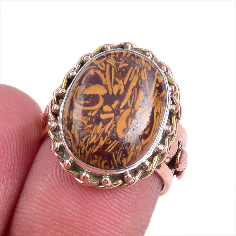 Natural Maryam Jasper Gemstone Two Tone 925 Sterling Silver Gift Ring S.6 f1C83
Natural Maryam Jasper Gemstone Two Tone 925 Sterling Silver Gift Ring S.6 f1C83
