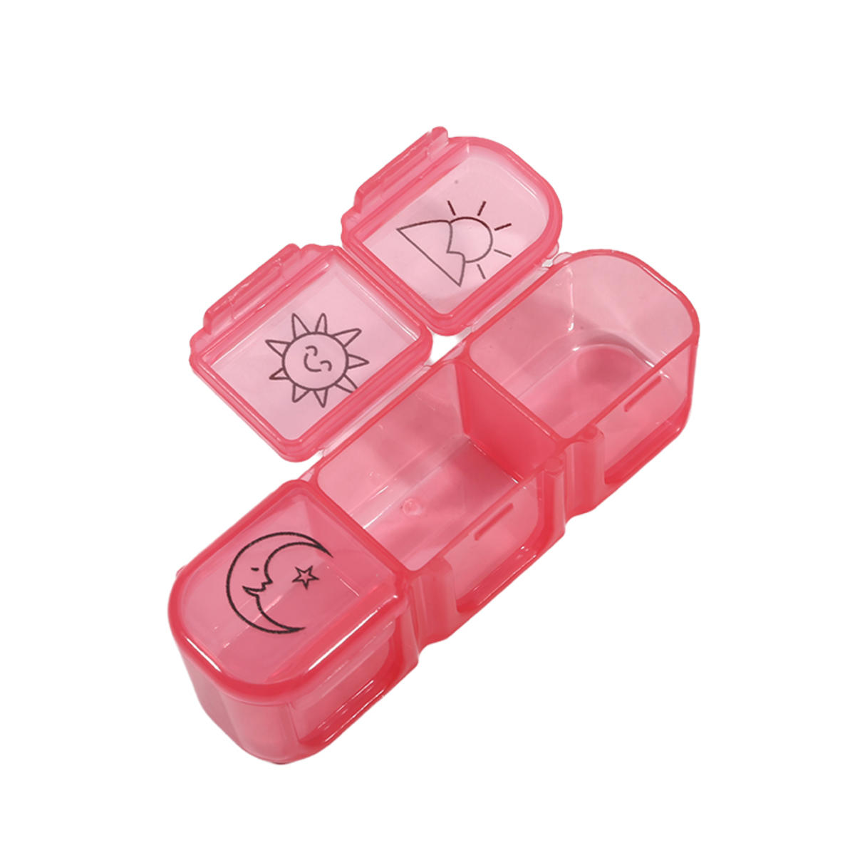 Портативный органайзер для путешествий с тремя сетками, утренний и ночной держатель для рыбьего жира, контейнер для хранения, разноцветный раздельный контейнер красный