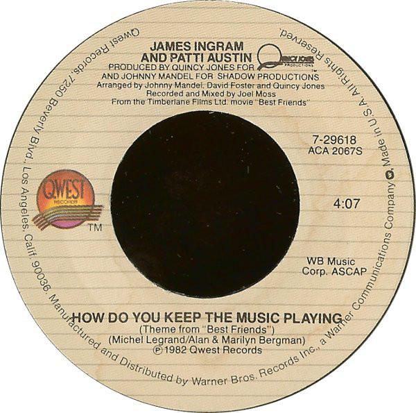 7inch Record JAMES INGRAM & PATTI AUSTIN - How Do You Keep The Music Playing 729618 Qwest Records 1982 US Soul/Funk Used
7inch Record JAMES INGRAM & PATTI AUSTIN - How Do You Keep The Music Playing 729618 Qwest Records 1982 US Soul/Funk Used