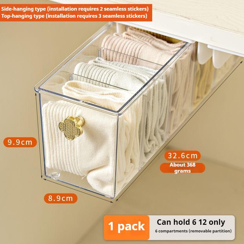 Hanging Underwear Sock Storage Box - Drawer Style Organizer for Bra Panties, Closet Built-in Foldable Divider 1 piece
Hanging Underwear Sock Storage Box - Drawer Style Organizer for Bra Panties, Closet Built-in Foldable Divider 1 piece