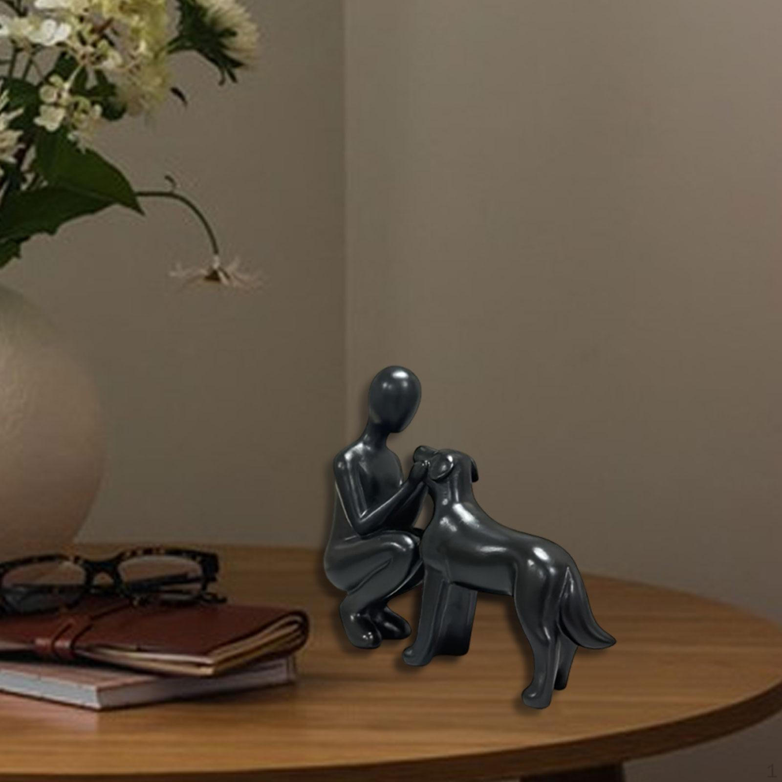 "Man with Dog" Figurine - Table Decoration Representing Friendship And Emotion (15.5 X 4.3 чорний
"Man with Dog" Figurine - Table Decoration Representing Friendship And Emotion (15.5 X 4.3 чорний