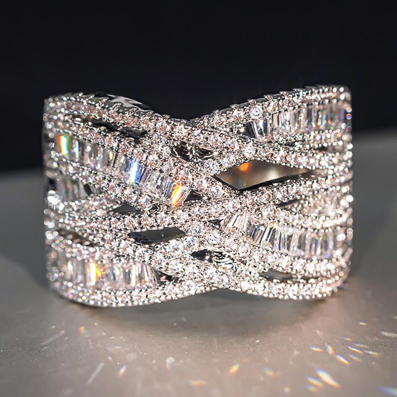 Huitan Stylish Cross Finger Ring Lady Fashion Copper Color Accessories with Cubic Zirconia Luxury Trendy Zircon for Engagement 10
Huitan Stylish Cross Finger Ring Lady Fashion Copper Color Accessories with Cubic Zirconia Luxury Trendy Zircon for Engagement 10