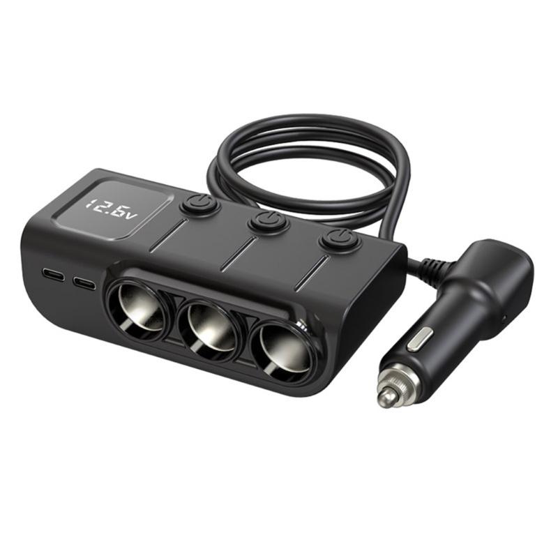 Multiple Port Car Charger 120W Fast Charge Cigarettes Lighter Splitter with Voltages Display and Independent Power Switches 1
Multiple Port Car Charger 120W Fast Charge Cigarettes Lighter Splitter with Voltages Display and Independent Power Switches 1