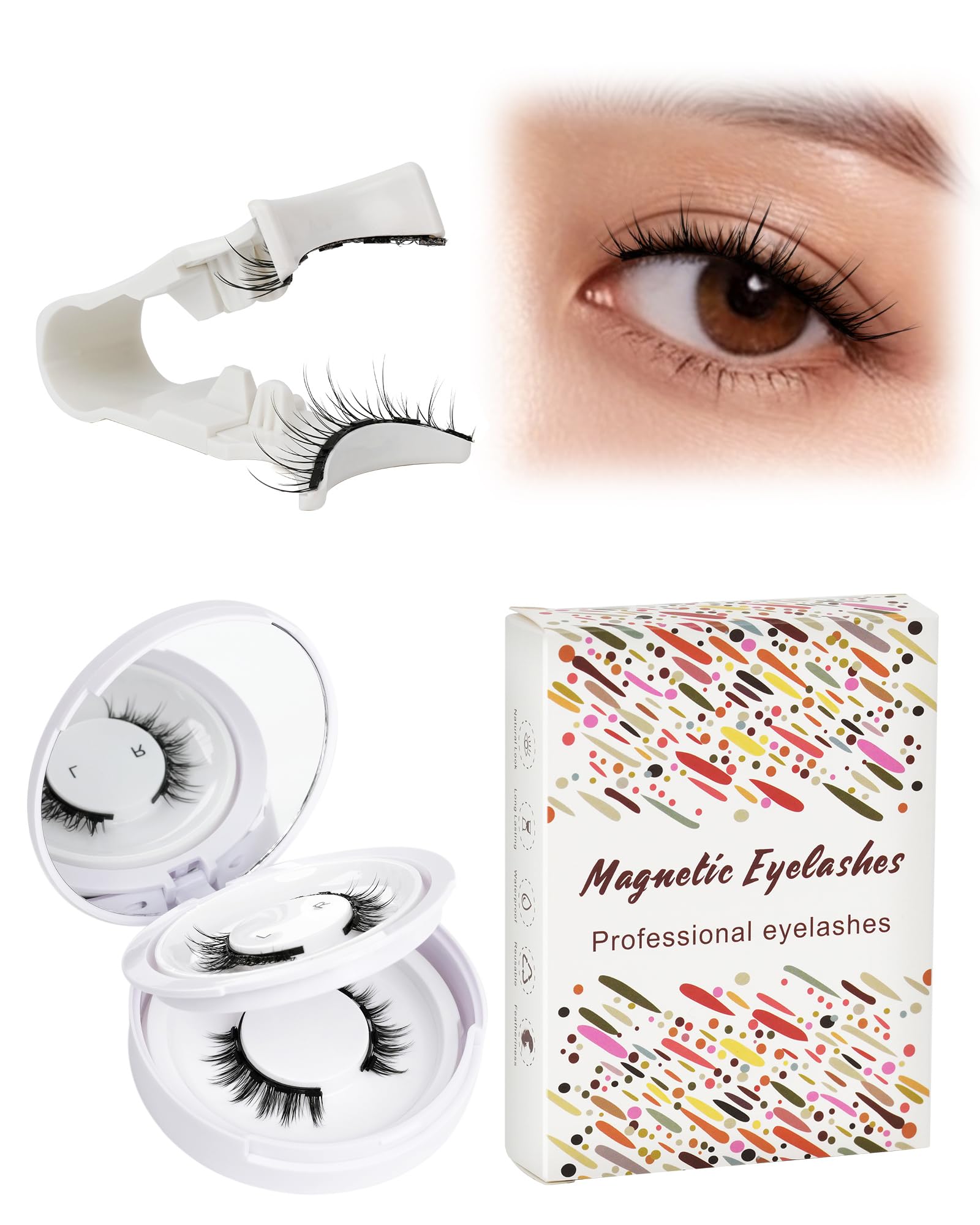 LZM Magnetic False Eyelashes, 2-Pack, Light Makeup Compatible, Soft, Reusable, Easy to Apply, No Adhesive Required, Perfect for Commuting and Travel
LZM Magnetic False Eyelashes, 2-Pack, Light Makeup Compatible, Soft, Reusable, Easy to Apply, No Adhesive Required, Perfect for Commuting and Travel