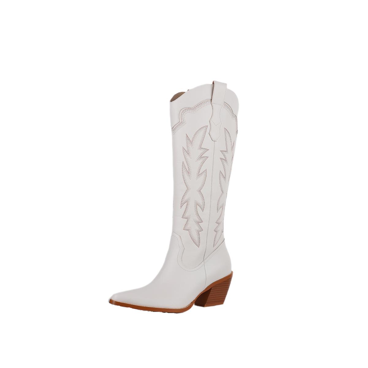 GIGIFOX Сексуальные модные женские сапоги до середины голени с острым носком и толстым каблуком, новые лаконичные однотонные женские сапоги в стиле вестерн с вышивкой 43
GIGIFOX Сексуальные модные женские сапоги до середины голени с острым носком и толстым каблуком, новые лаконичные однотонные женские сапоги в стиле вестерн с вышивкой 43