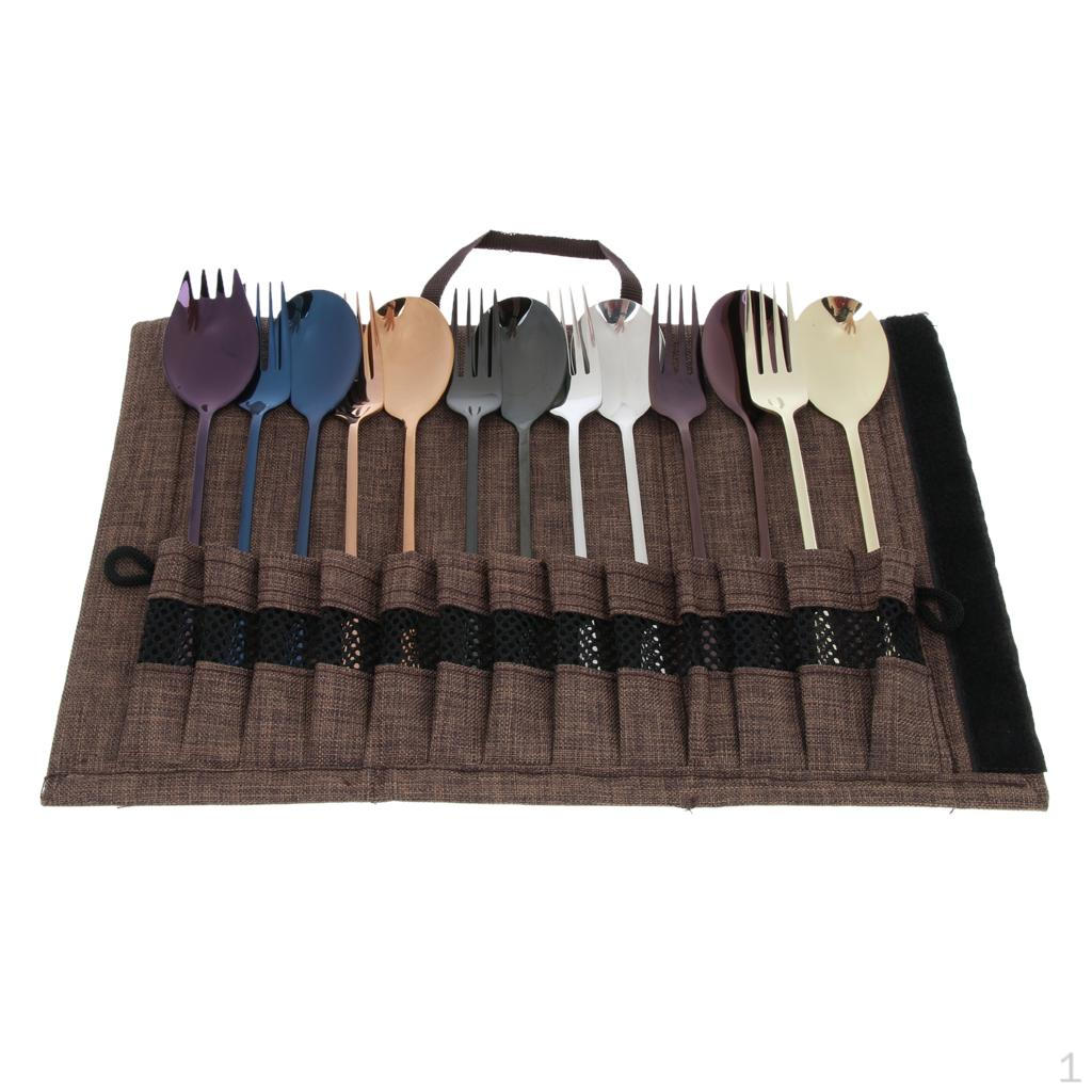 Camping Cutlery Roll Bag, 13 Compartments Chopsticks Up Silverware Storage Case, Coffee
Camping Cutlery Roll Bag, 13 Compartments Chopsticks Up Silverware Storage Case, Coffee