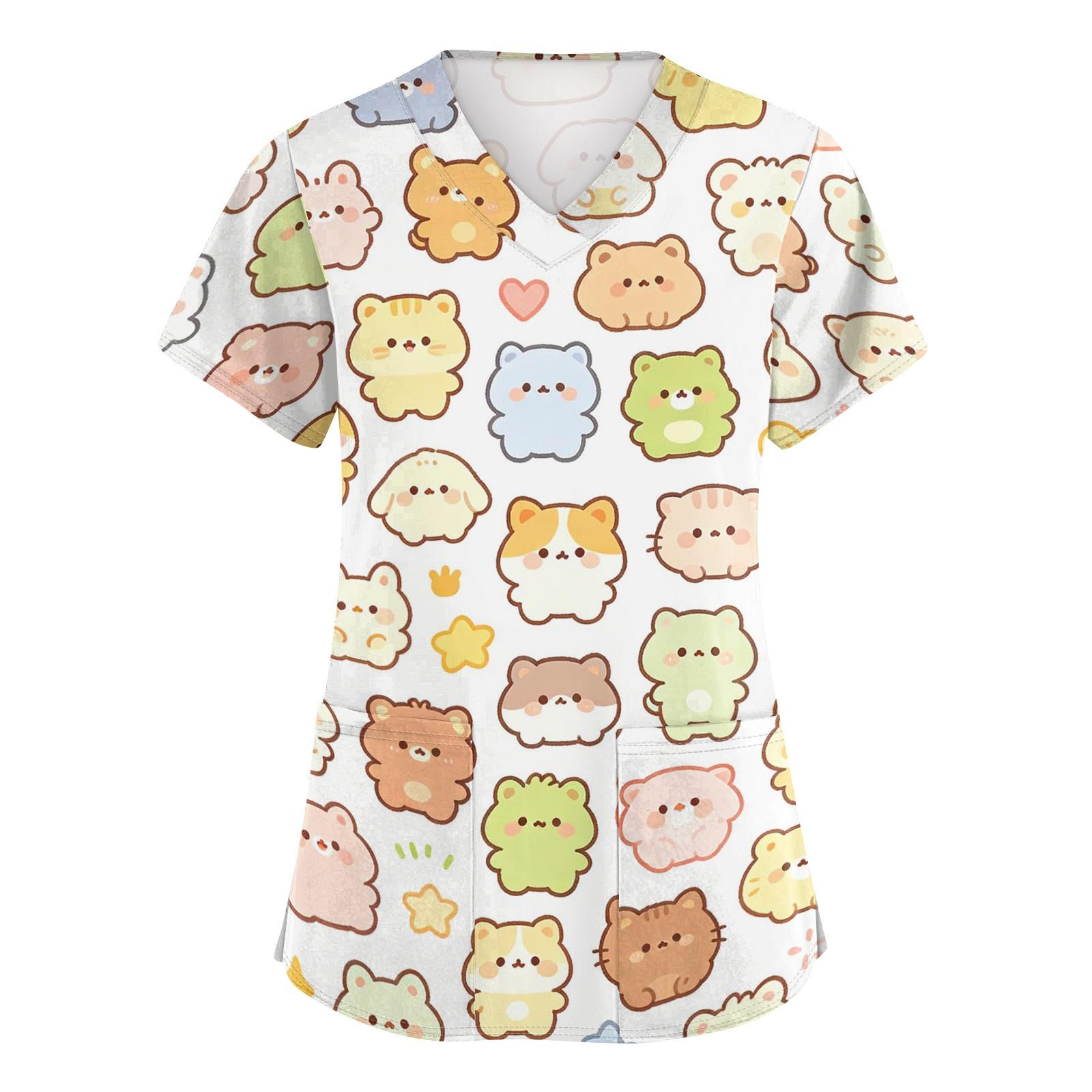 Women s V Neck Short Sleeve Work Top with Pockets Animal Print Medical Scrub Shirt for Caregivers Nurse Uniform M бежевый
Women s V Neck Short Sleeve Work Top with Pockets Animal Print Medical Scrub Shirt for Caregivers Nurse Uniform M бежевый