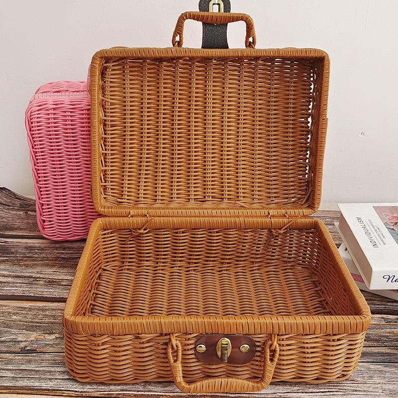 Винтажная плетеная сумка для хранения и косметики, подарочная корзина
Винтажная плетеная сумка для хранения и косметики, подарочная корзина