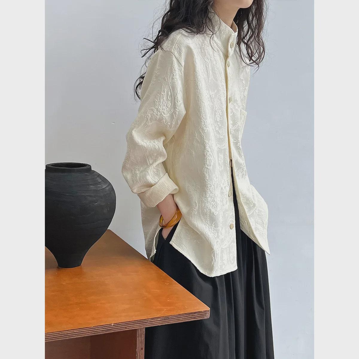 Luxi Women s Jacquard Stand Collar Shirt - Retro Chinese Style, High-End Autumn Commuter Top L
Luxi Women s Jacquard Stand Collar Shirt - Retro Chinese Style, High-End Autumn Commuter Top L