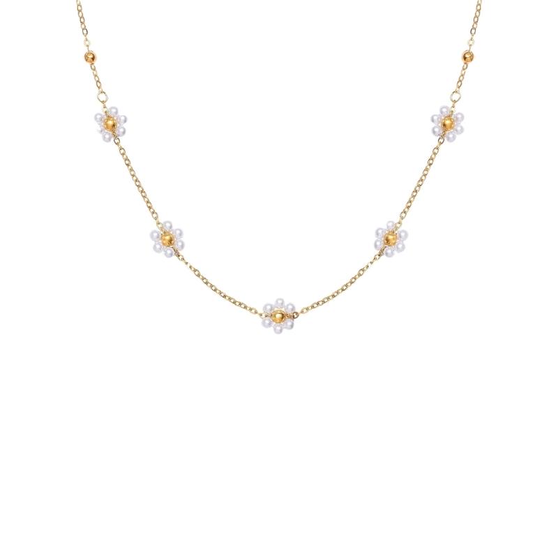 Floral Motif Copper Chain Necklace With Extendable Length Imitation Pearls Detail For Women Fashion
Floral Motif Copper Chain Necklace With Extendable Length Imitation Pearls Detail For Women Fashion