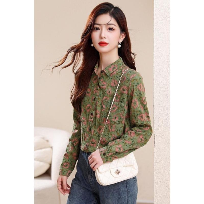 Women s Green Floral Print Long Sleeve Shirt Casual Button-Down Chiffon Blouse L зелений
Women s Green Floral Print Long Sleeve Shirt Casual Button-Down Chiffon Blouse L зелений