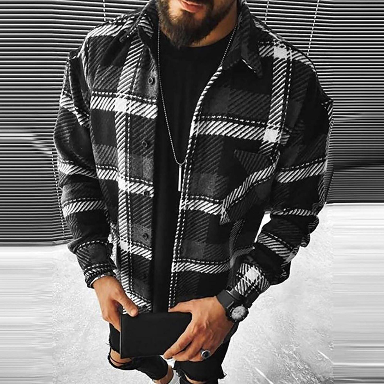 Men s Fashion Woolen Plaid Printed Long Sleeve Button Coat Jacket XXXXL чорний
Men s Fashion Woolen Plaid Printed Long Sleeve Button Coat Jacket XXXXL чорний