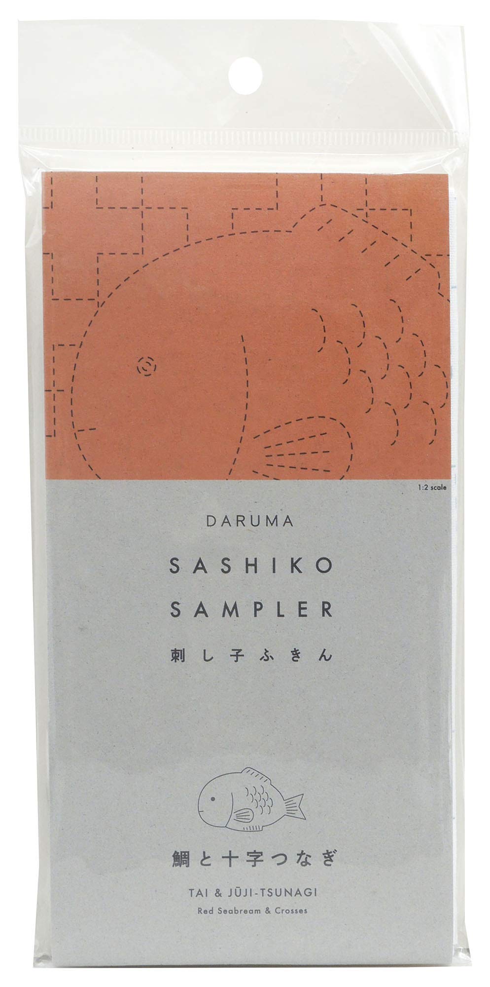 Yokota Daruma Sashiko Cloth Sashiko Fabric - Попередньо надрукований Sashiko Sampler - Білий з англійською інструкцією всередині (Біла риба)
Yokota Daruma Sashiko Cloth Sashiko Fabric - Попередньо надрукований Sashiko Sampler - Білий з англійською інструкцією всередині (Біла риба)