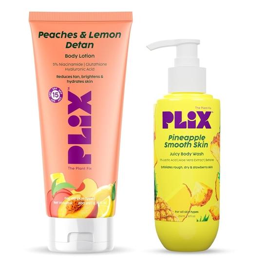 PLIX - The Plant Fix | Лосьон для тела Peaches & Lemon Detan SPF15 + Сочный гель для душа Pineapple Smooth Juicy | Способствует уменьшению загара, придает коже яркость и увлажнение
PLIX - The Plant Fix | Лосьон для тела Peaches & Lemon Detan SPF15 + Сочный гель для душа Pineapple Smooth Juicy | Способствует уменьшению загара, придает коже яркость и увлажнение