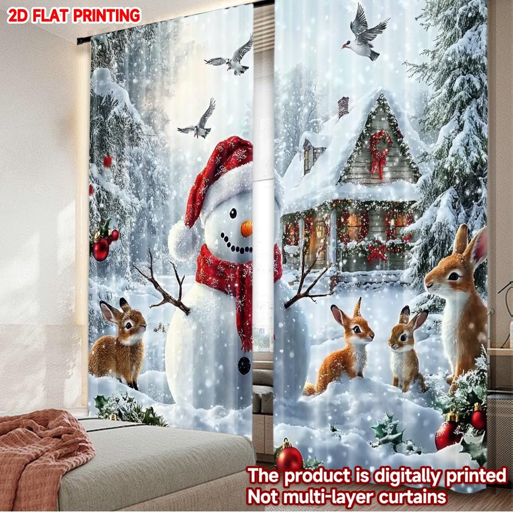 Set Of 2 Flat Printing Merry Christmas Party Curtains Snowman Forest Animals Scopic Stylish Polyester Curtain Made W100*H70(CM)-Rod Pocket&2PCS
Set Of 2 Flat Printing Merry Christmas Party Curtains Snowman Forest Animals Scopic Stylish Polyester Curtain Made W100*H70(CM)-Rod Pocket&2PCS