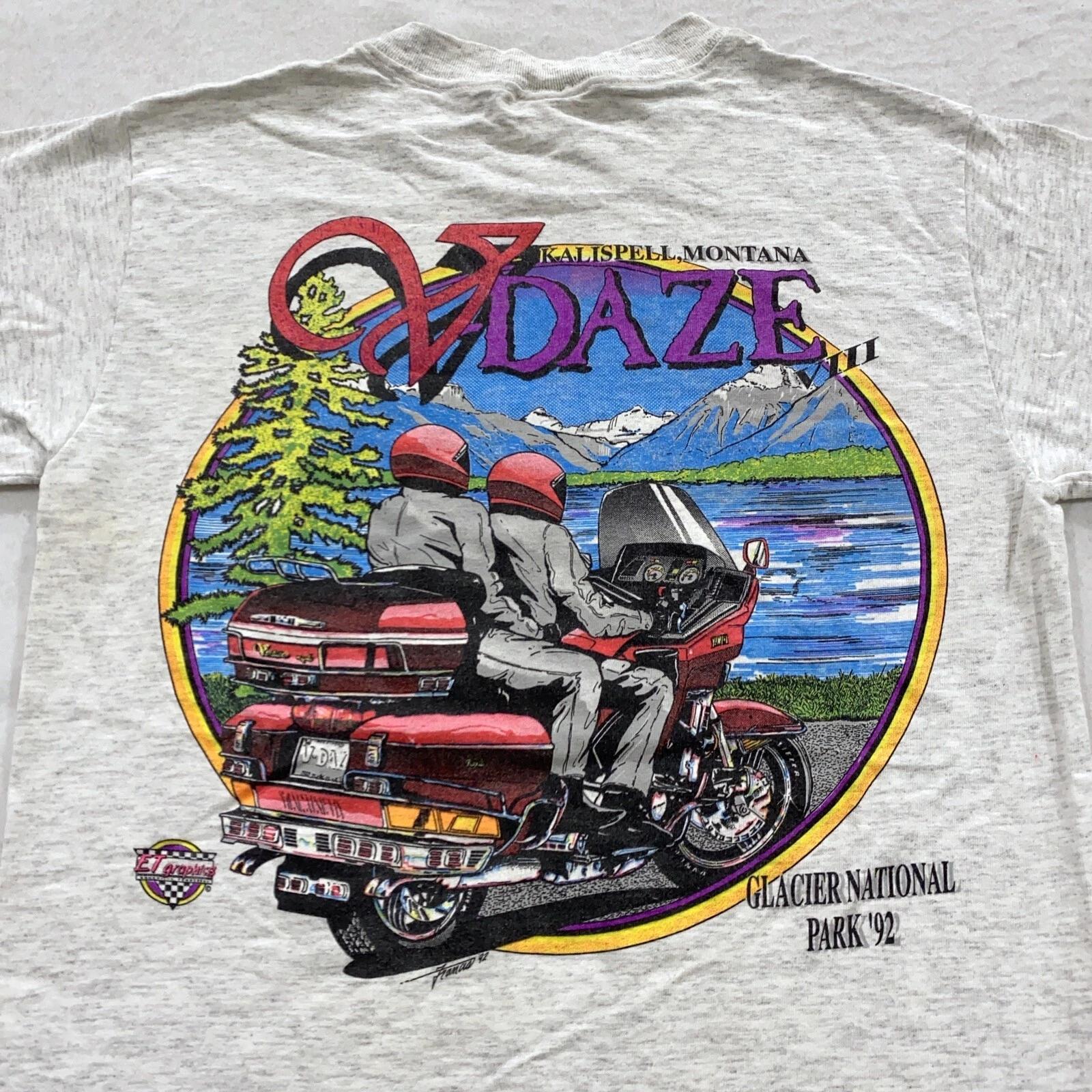vtg 90s KALISPELL MONTANA V DAZE MOTORCYCLE RALLY T-Shirt XS/S T-Shirt biker 4XL
vtg 90s KALISPELL MONTANA V DAZE MOTORCYCLE RALLY T-Shirt XS/S T-Shirt biker 4XL