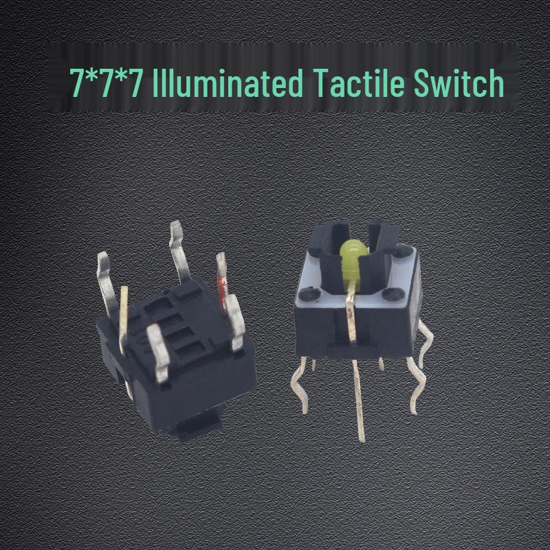 6x6 LED Illuminated Tactile Switch - Multicolor Options (Red, Yellow, Blue, Green, White)
6x6 LED Illuminated Tactile Switch - Multicolor Options (Red, Yellow, Blue, Green, White)