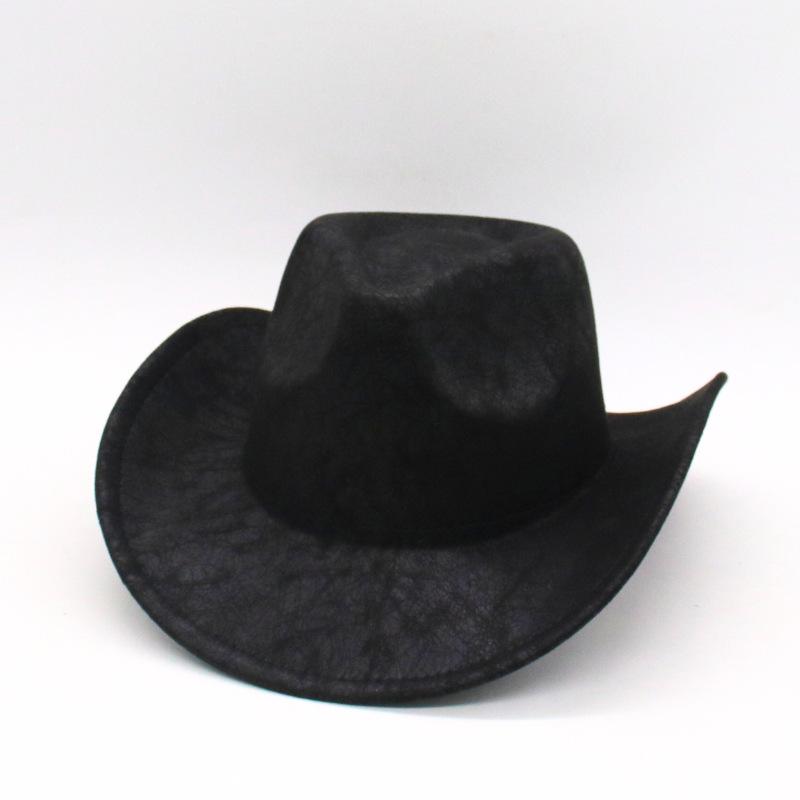Upturned Edge Black European And American Top Hat Western Cowboy Hat Textured Jazz Hat Imitation Leather Felt Hat Cross-Border Top Hat For Men And One size fits all (taoniu)
Upturned Edge Black European And American Top Hat Western Cowboy Hat Textured Jazz Hat Imitation Leather Felt Hat Cross-Border Top Hat For Men And One size fits all (taoniu)