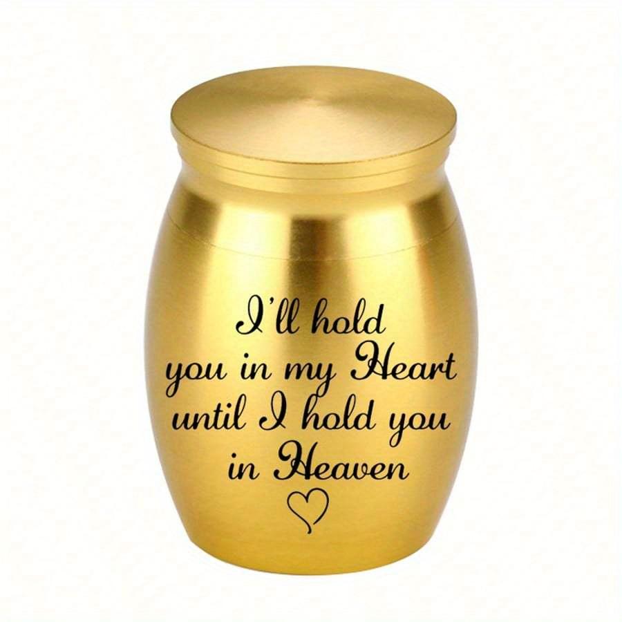 Маленькие памятные урны для праха человека или питомца 1,57 дюйма Мини-урны для кремации для праха Мемориальный держатель для праха из алюминиевого сплава - Я буду держать тебя в своем сердце до
Маленькие памятные урны для праха человека или питомца 1,57 дюйма Мини-урны для кремации для праха Мемориальный держатель для праха из алюминиевого сплава - Я буду держать тебя в своем сердце до