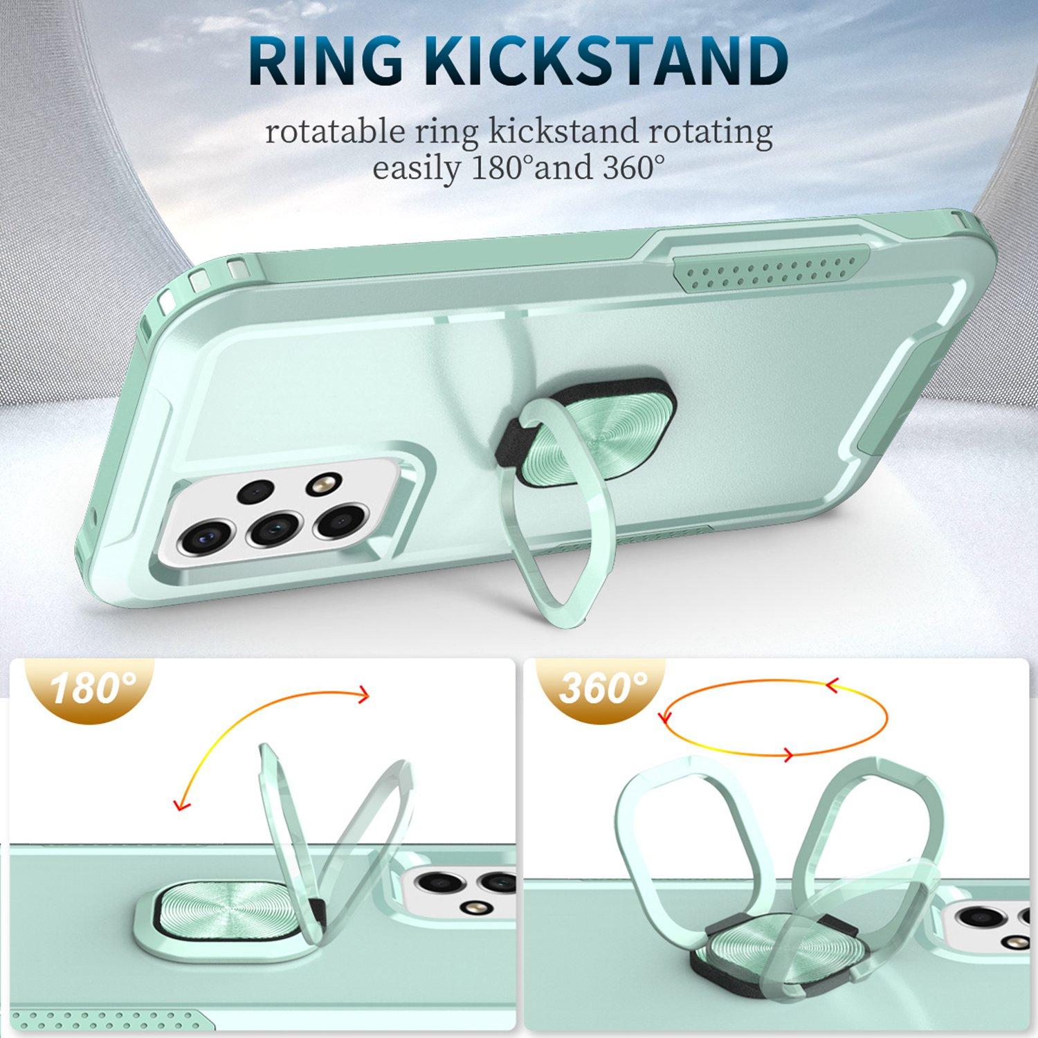 For Samsung Galaxy A73 5G Rotatable Ring Holder Kickstand Phone Case PC+Silicone Anti-scratch Phone Cover Black
For Samsung Galaxy A73 5G Rotatable Ring Holder Kickstand Phone Case PC+Silicone Anti-scratch Phone Cover Black