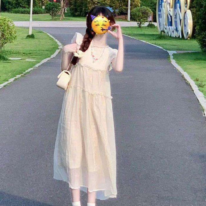 French Tea Party Chic Puff Sleeve Midi Dress - Summer Loose Fit with Ruffled Hem Extra Large
French Tea Party Chic Puff Sleeve Midi Dress - Summer Loose Fit with Ruffled Hem Extra Large