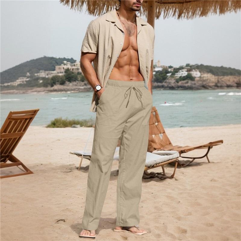 2026 Men s Casual Cotton Linen Summer Beach Long Pants With Drawstring Elastic Waist Comfortable Straight Fit Ideal For Outdoor Activities M хаки
2026 Men s Casual Cotton Linen Summer Beach Long Pants With Drawstring Elastic Waist Comfortable Straight Fit Ideal For Outdoor Activities M хаки