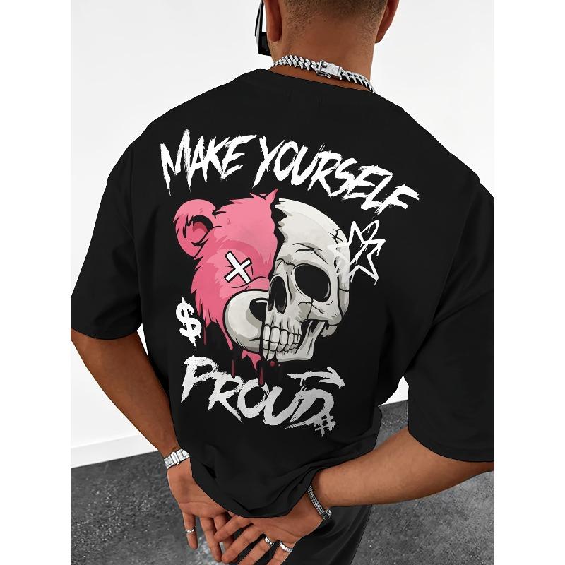 Men S Graphic Streetwear T-Shirt Featuring a Split Bear And Skull Design Along with The Phrase Make Yourself Proud . This Casual Short Sleeve Tee 4XL чорний
Men S Graphic Streetwear T-Shirt Featuring a Split Bear And Skull Design Along with The Phrase Make Yourself Proud . This Casual Short Sleeve Tee 4XL чорний
