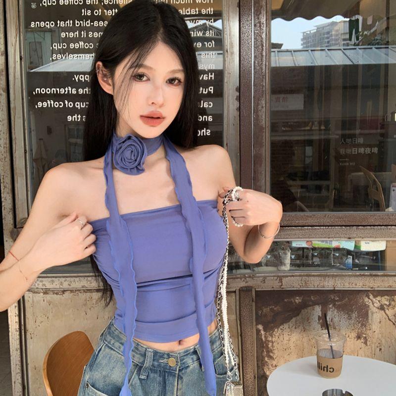 Stylish Halterneck Ribbon Tube Top Vest Women s Summer New Arrival Fashion Sexy Comes with Chest Pad Silm Short Sling Blue S
Stylish Halterneck Ribbon Tube Top Vest Women s Summer New Arrival Fashion Sexy Comes with Chest Pad Silm Short Sling Blue S