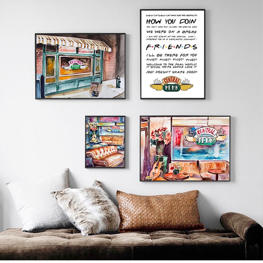 Central Perk акварель холст картина друзья ТВ-шоу настенный художественный постер диван ресторан печать живопись гостиная домашний декор
Central Perk акварель холст картина друзья ТВ-шоу настенный художественный постер диван ресторан печать живопись гостиная домашний декор