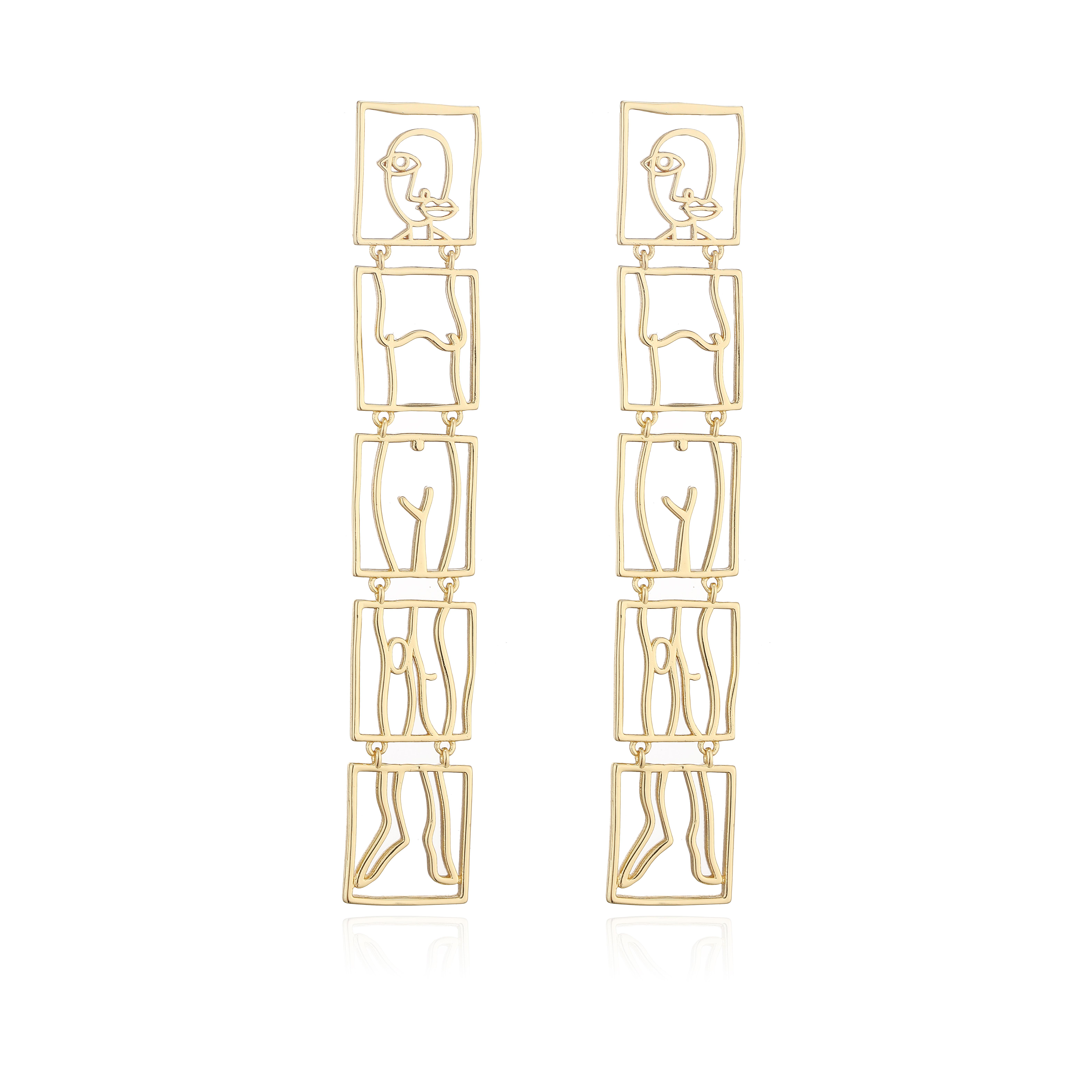 INS Style Inspired Jewellery Fashion-Forward Personalised Metal-Plated Gold Finish Openwork Pin-up Girl Design Fringe Earrings Other золотистий
INS Style Inspired Jewellery Fashion-Forward Personalised Metal-Plated Gold Finish Openwork Pin-up Girl Design Fringe Earrings Other золотистий