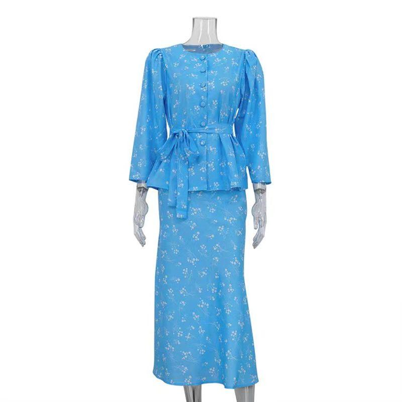 Европейская и американская мода Принт С длинным рукавом Топ на шнуровке Комплекты юбок Комплект с принтованным топом и юбкой Blue L
Европейская и американская мода Принт С длинным рукавом Топ на шнуровке Комплекты юбок Комплект с принтованным топом и юбкой Blue L